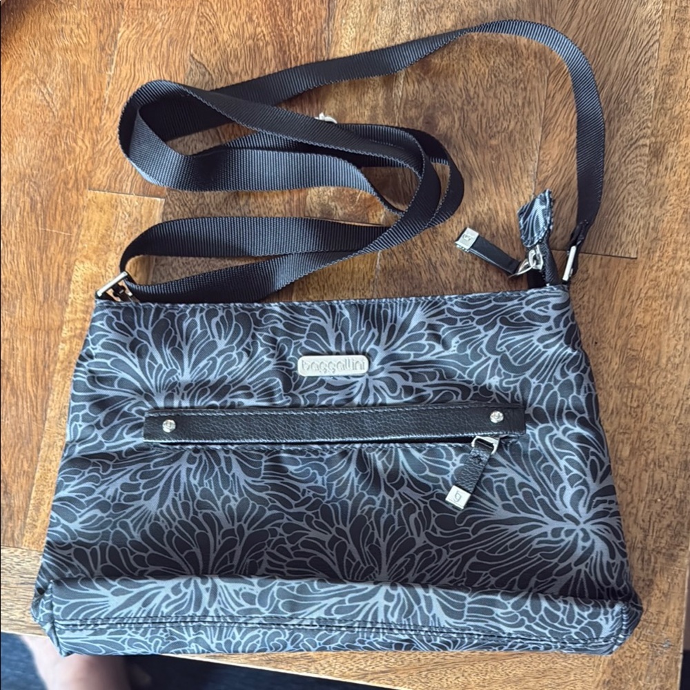 LeSportsac Black and Gray Crossbody Bag with Durable Fabric